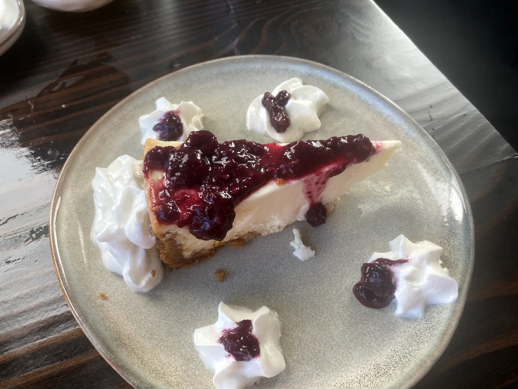 Cheesecake with berry topping at Urban Kitchen