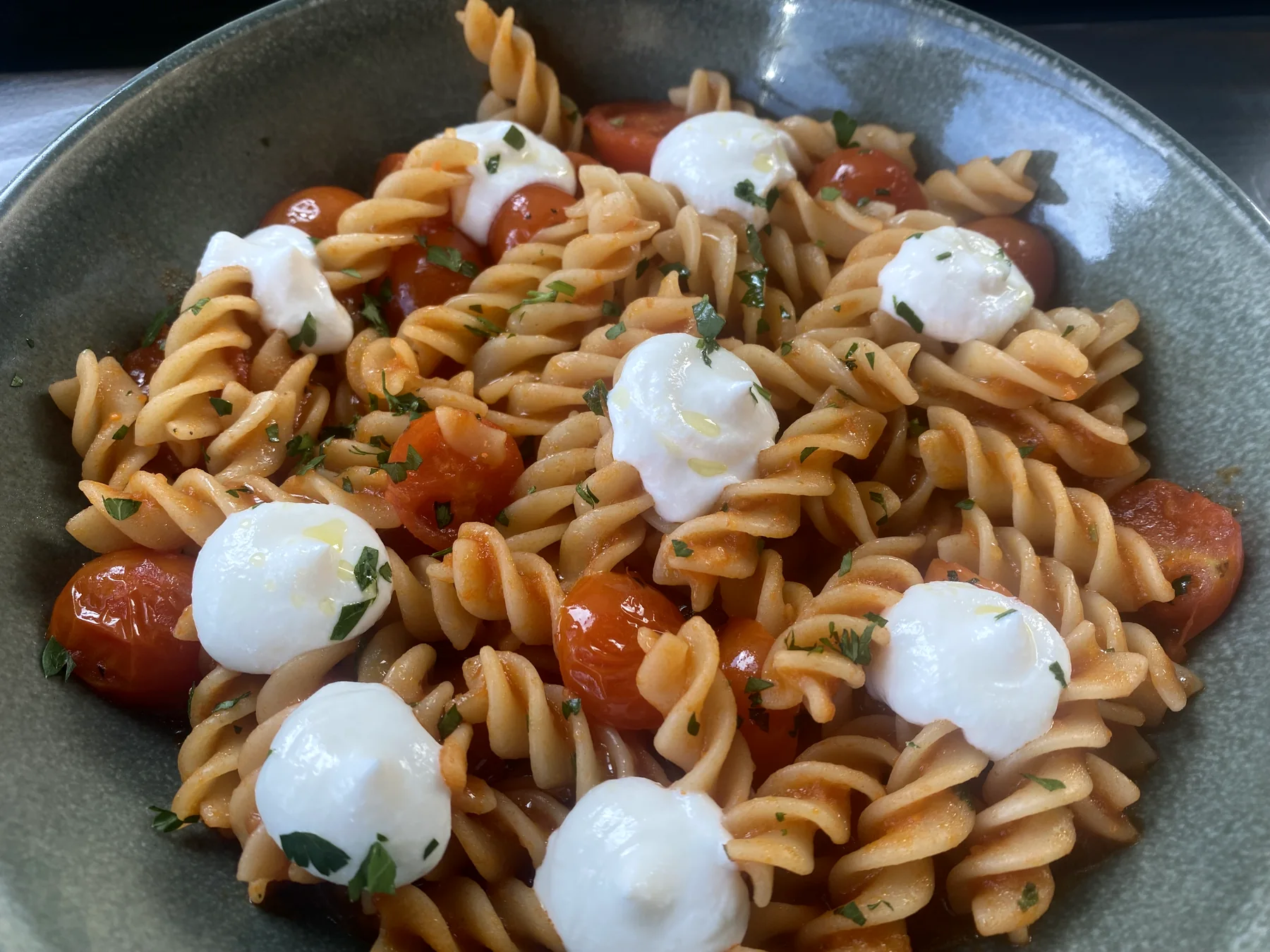 Fusilli pasta with tomatoes and ricotta at Urban Kitchen